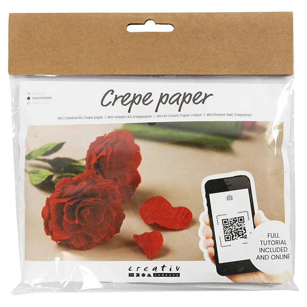 Crepe Roses Craft Kit | Paper Flower Making | Makes 2