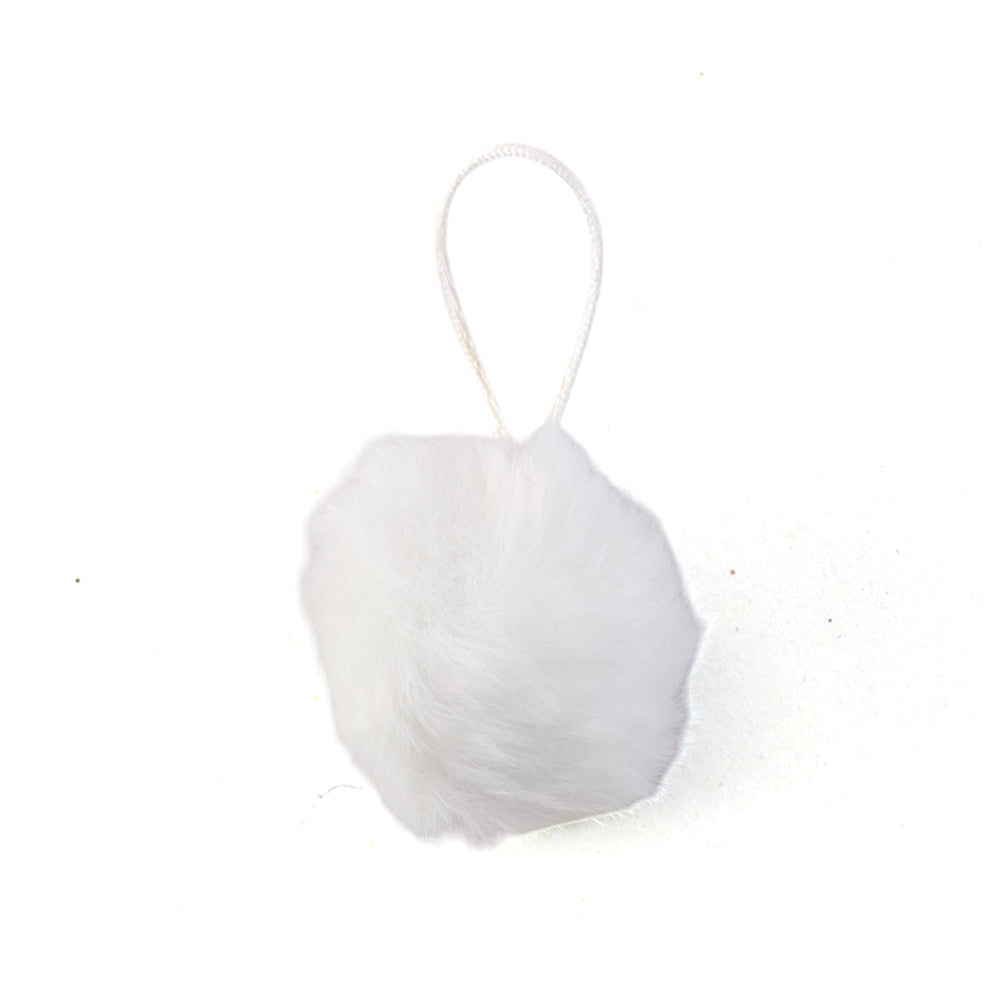 Hanging Faux Fur Pom Pom | 4cm Wide | Mini Gift | Cracker Filler
