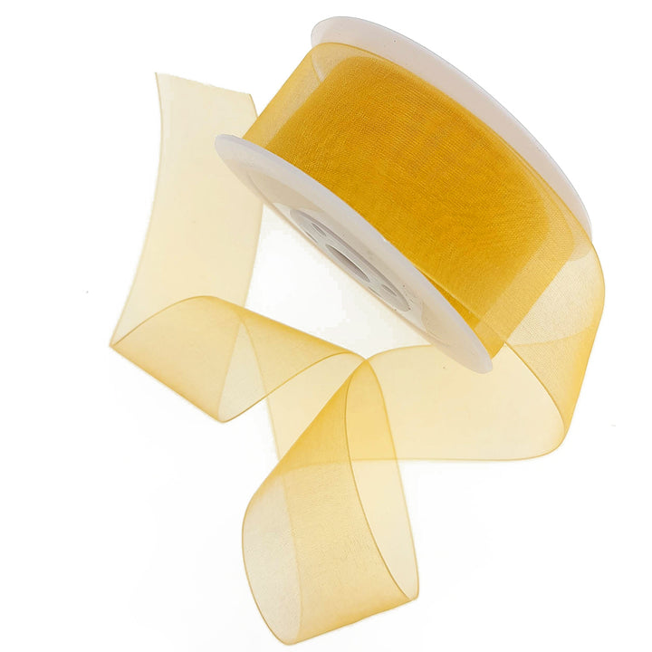 40mm or 25mm Organza Ribbon | Woven Edged |  25m Roll | Choice of Colours