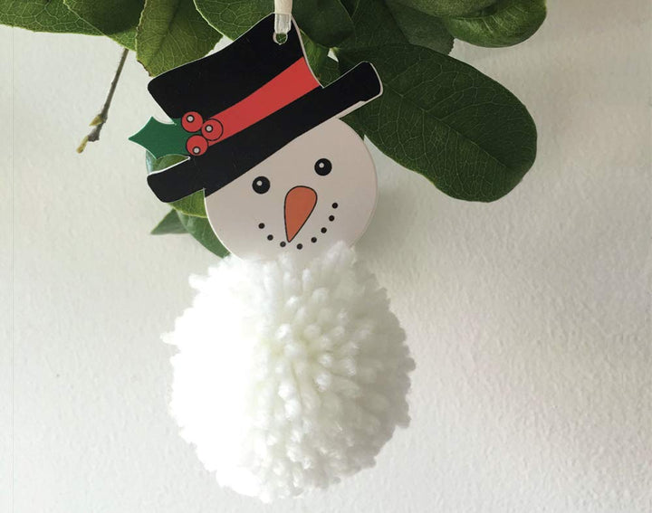 Snowman Pom Pom Hanging Christmas Ornament Craft Kit
