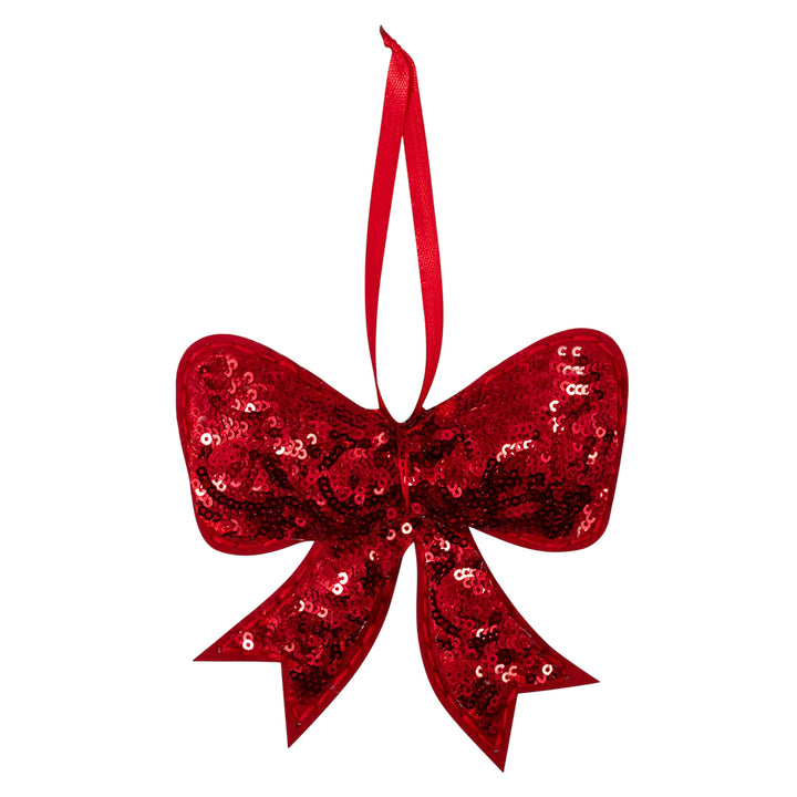 Red Bow | Felt & Sequin Sewing Kit | Hanging Christmas Ornament | Craft Kit