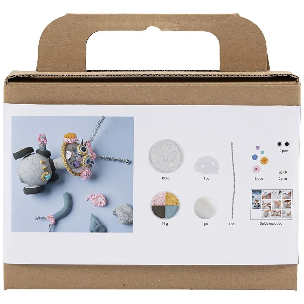 Pink Robot | Clay Modelling Mini Craft Kit for Kids | Air Dry Clay