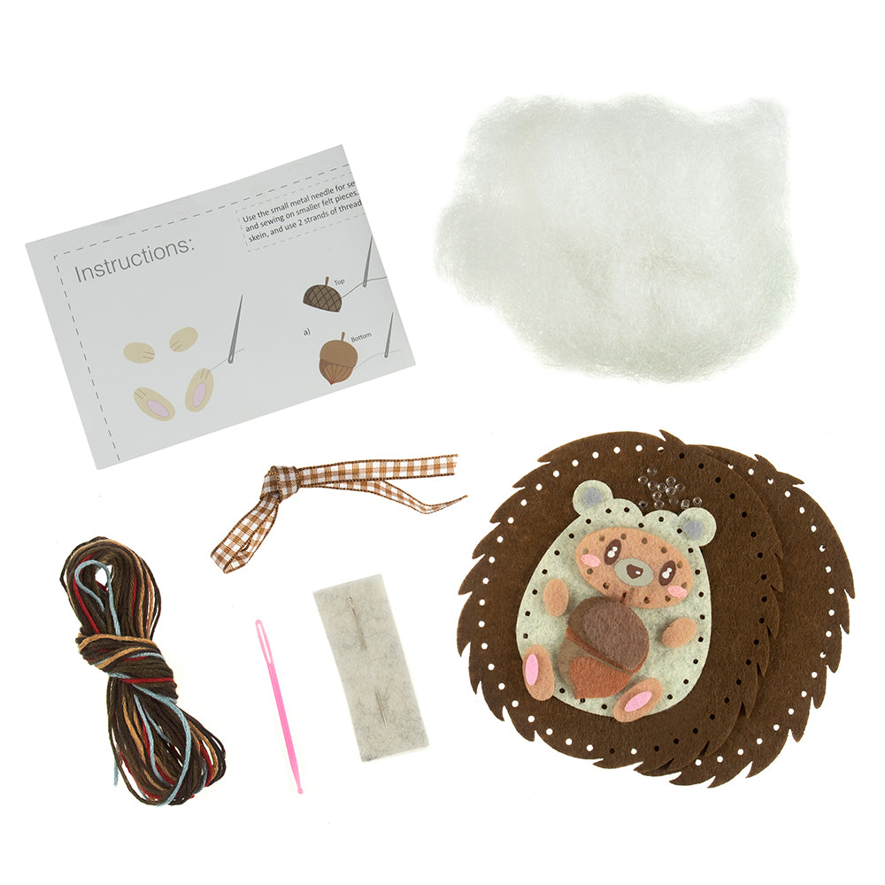 Sew Your Own Hedgehog | Complete Felt Craft Kit | Hanging Ornament