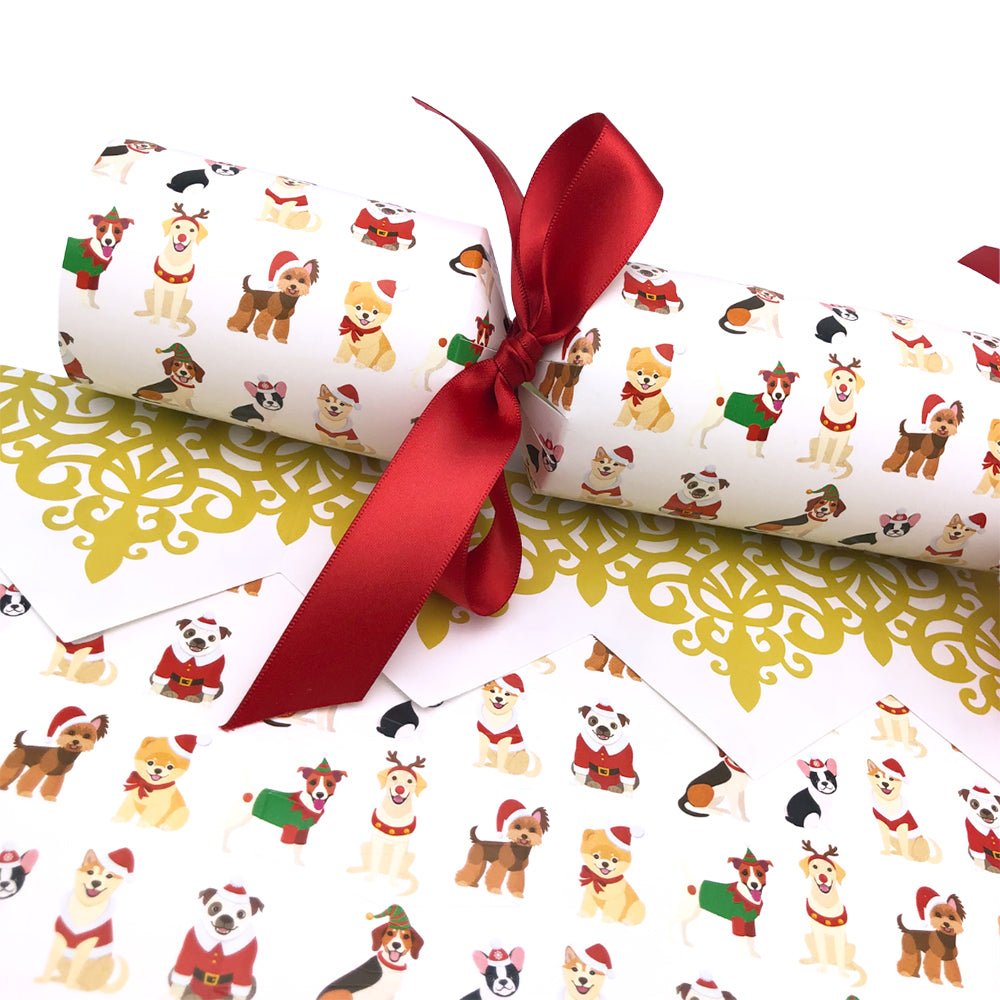 Christmas Dogs | SNAPLESS Christmas Cracker Making Craft Kit | Makes 6