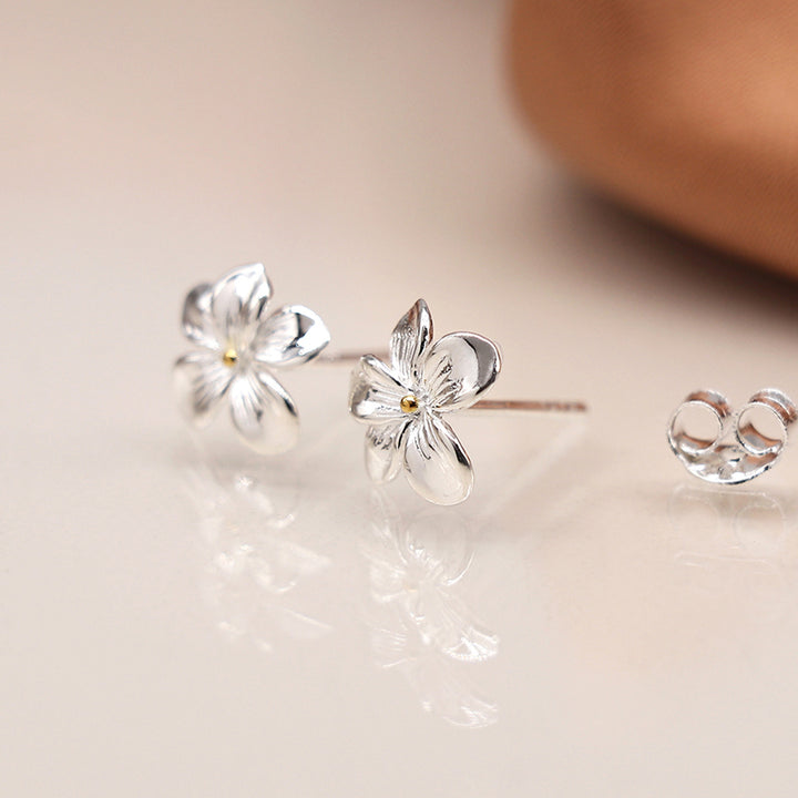 Sterling Silver Violet Flower Earrings | Mini Gift | Cracker Fillers