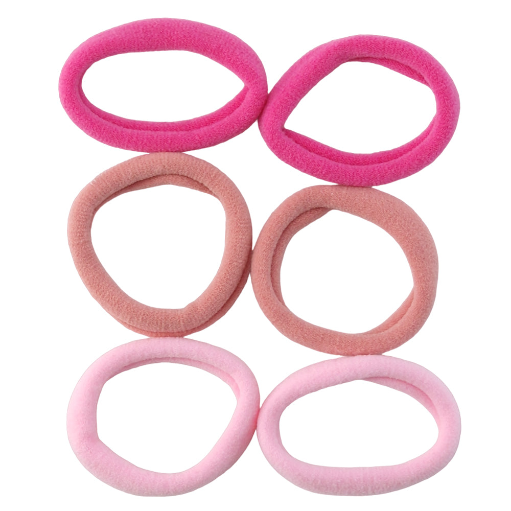 Shades of Pink | 6 Jersey Hair Elastics | Mini Gift | Cracker Filler