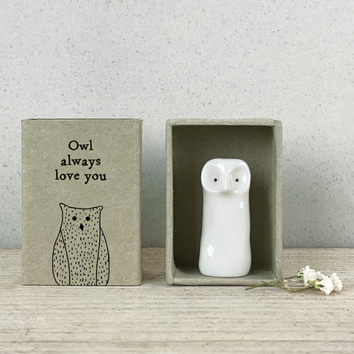 Owl Always Love You | Porcelain Owl in a Matchbox | Cracker Filler | Little Gift