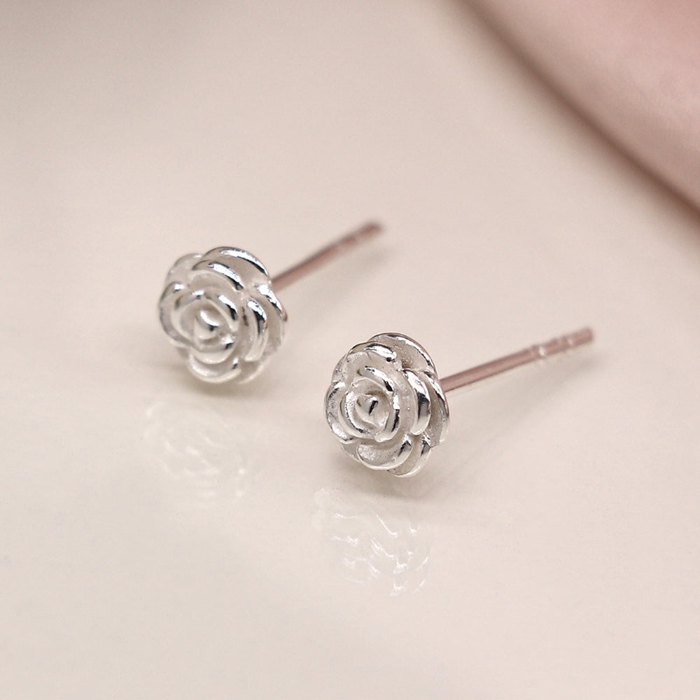 Sterling Silver Rose Stud Earrings | Mini Gift | Cracker Filler