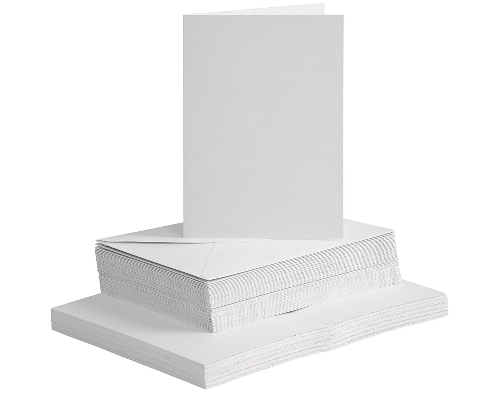 50 White A6 Cards and Envelopes for Card Making Crafts | Card Making Blanks