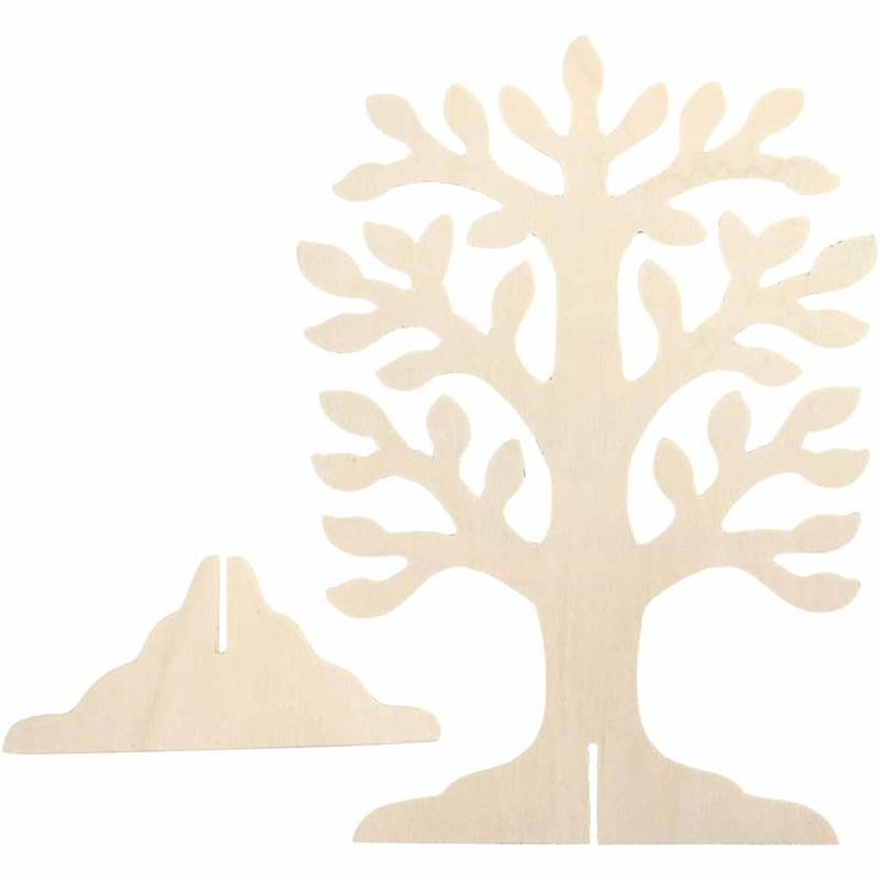 Single Large 3D Wooden Tree Shape Display Stand to Decorate