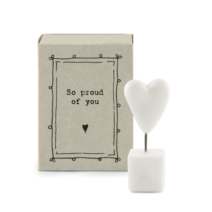 So Proud of You | Porcelain Heart on Stand | Cracker Filler | Little Gift