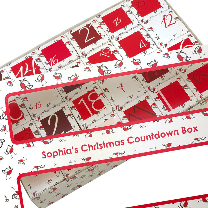 Personalised Advent Calendar Kit | 24 Cubes & Outer Box | Chirpy Robin