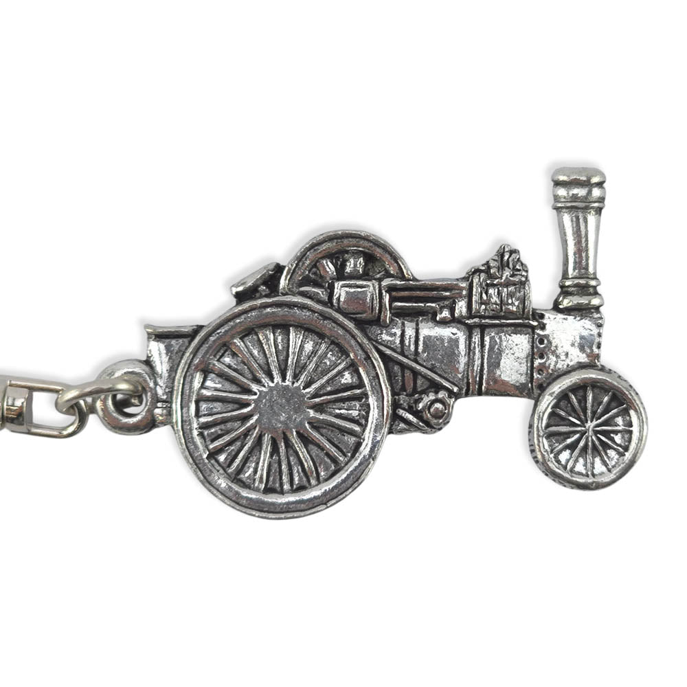 Traction Engine | Chunky English Pewter 3D Keyring | Mini Gift | Cracker Filler