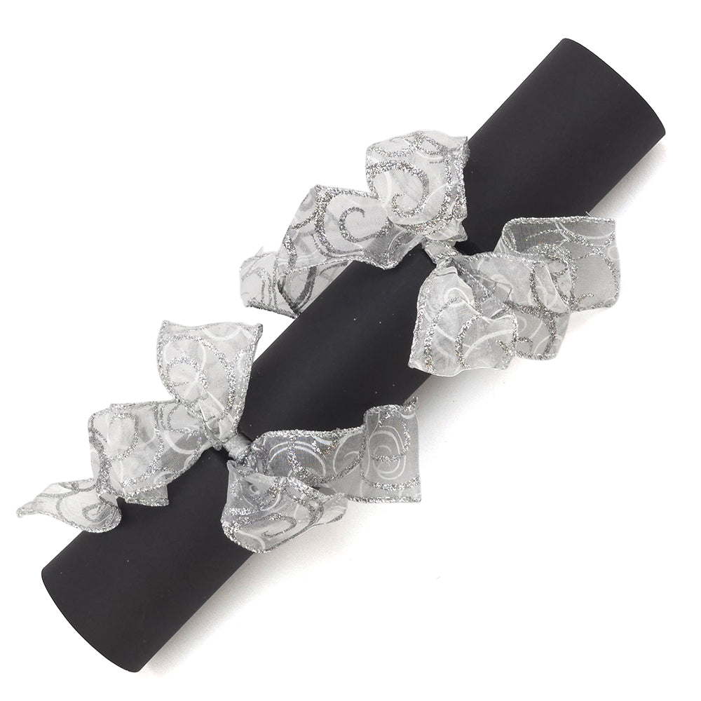 Silver Glitter | Bowfabulous Cracker Making Kit | 4 Standard Black Crackers