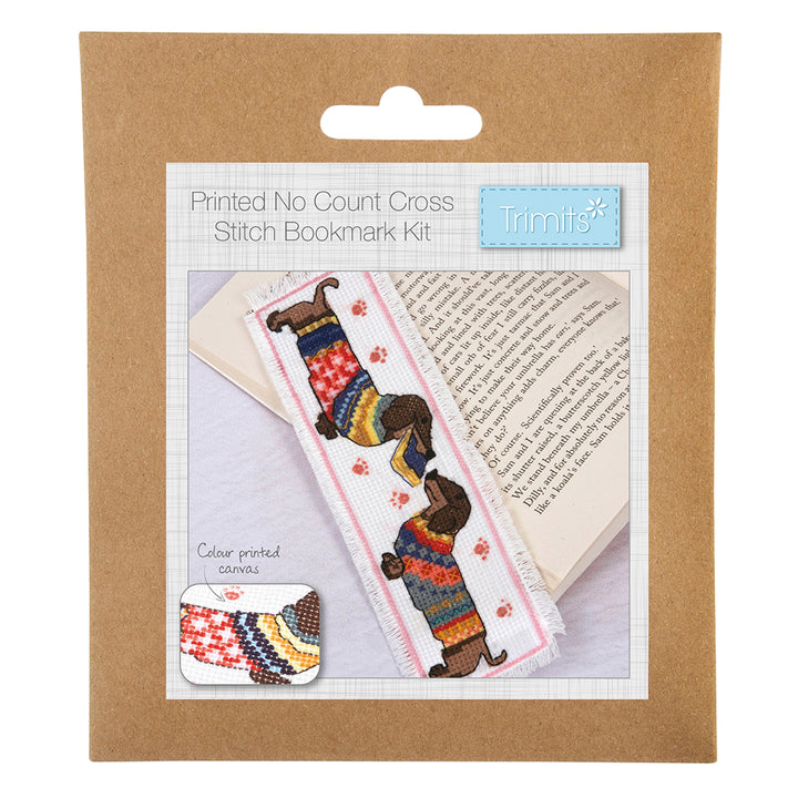 Woolly Jumper Dachshunds Bookmark | Complete Cross Stitch Kit