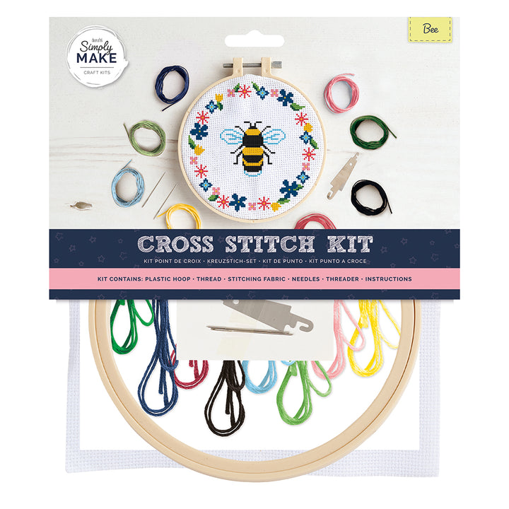 Buzzy Bee | Complete Cross Stitch Kit | 20cm Hoop