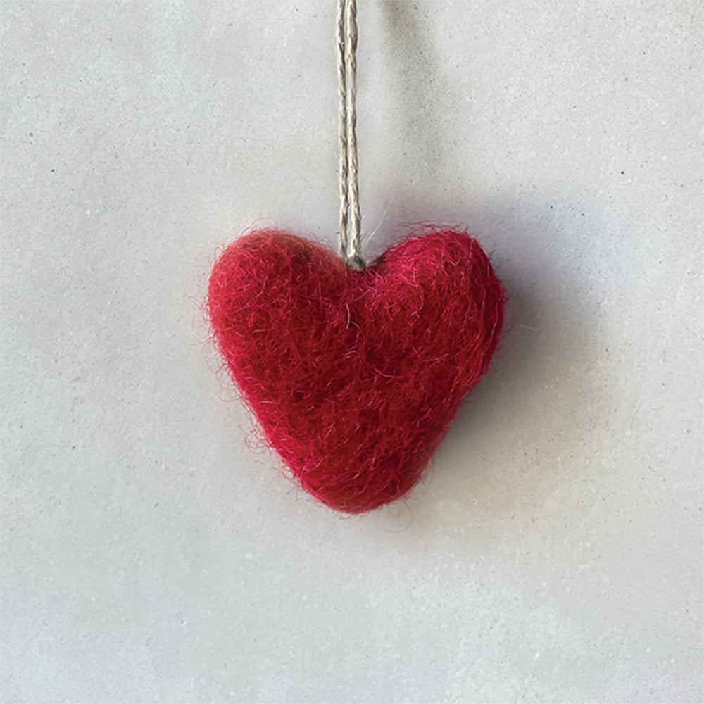 3.5cm Handmade Felt Christmas Tree Heart Bauble | Cracker Filler | Mini Gift