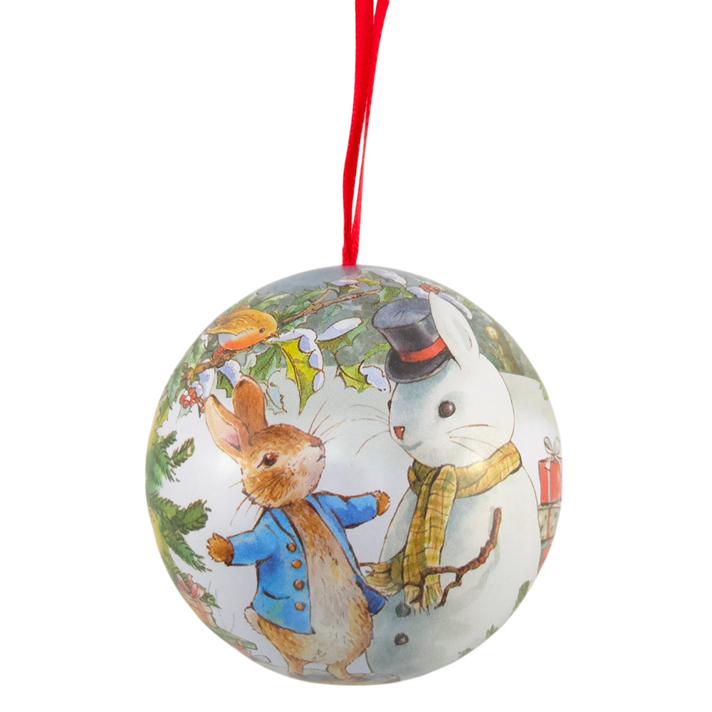 Peter Rabbit at Christmas | Fillable Tinware Spherical Baubles Collection | 7cm