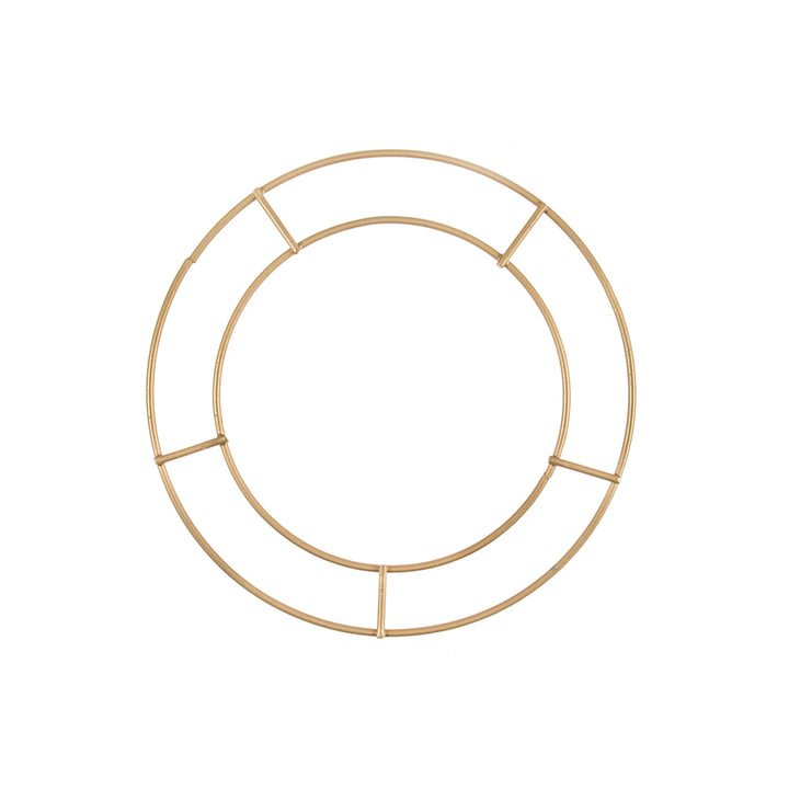 15cm to 30cm | Metal Double Ring Wreath Making Base | Matt Gold