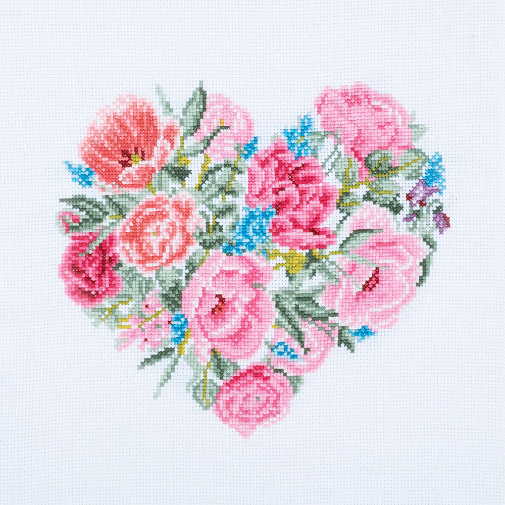 Floral Heart | Counted Cross Stitch | Boxed Kit