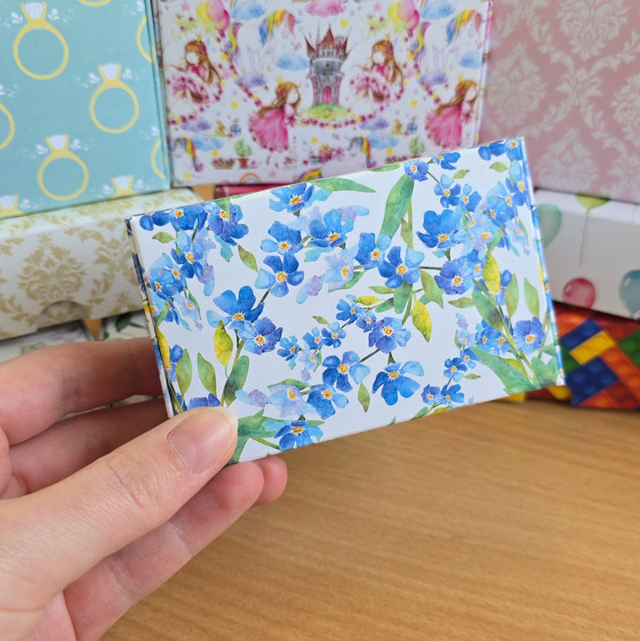 Watercolour Forget Me Nots | Little Gift Box | Soap Bar Sized | Single or 6 Boxes | 57x88x30mm