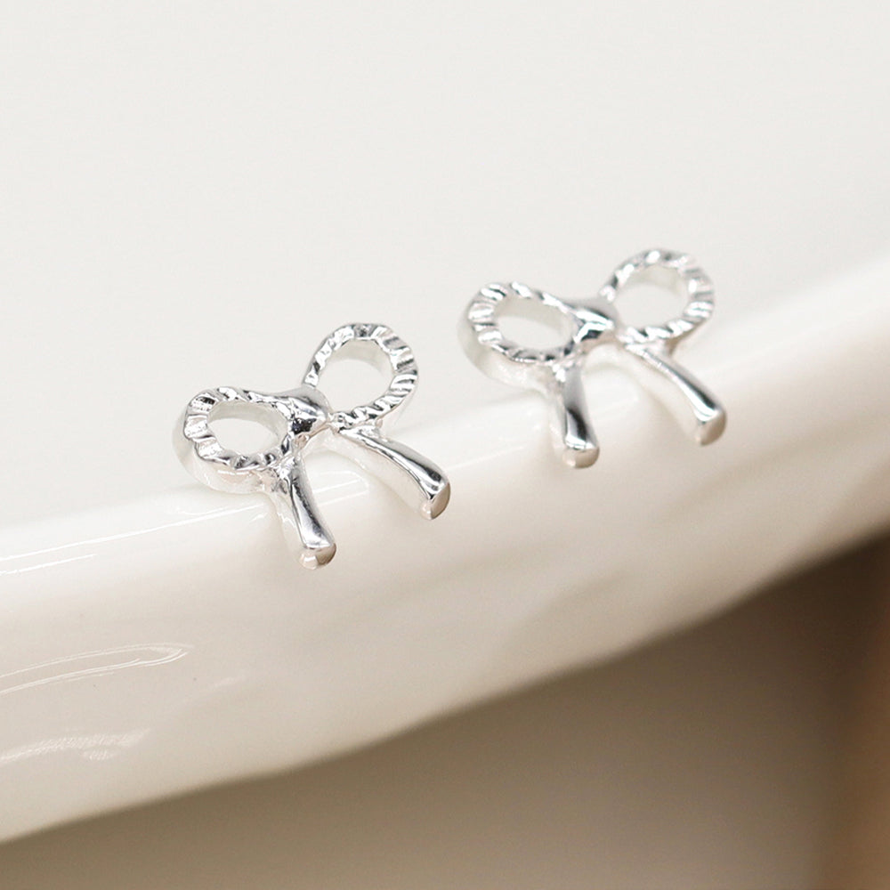 Sterling Silver Dainty Bow Earrings | Mini Gift | Cracker Filler