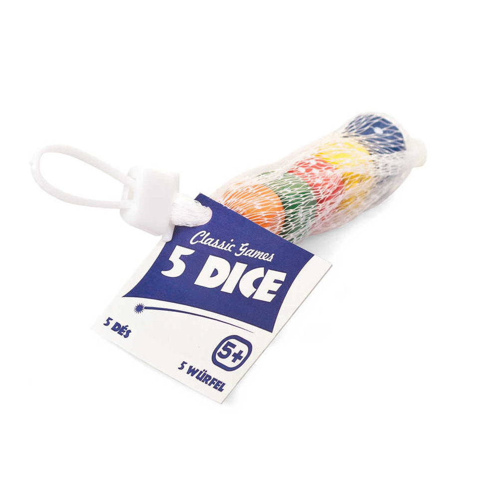 Pack of 5 Colourful Wooden Dice | Cracker Filler | Mini Gift
