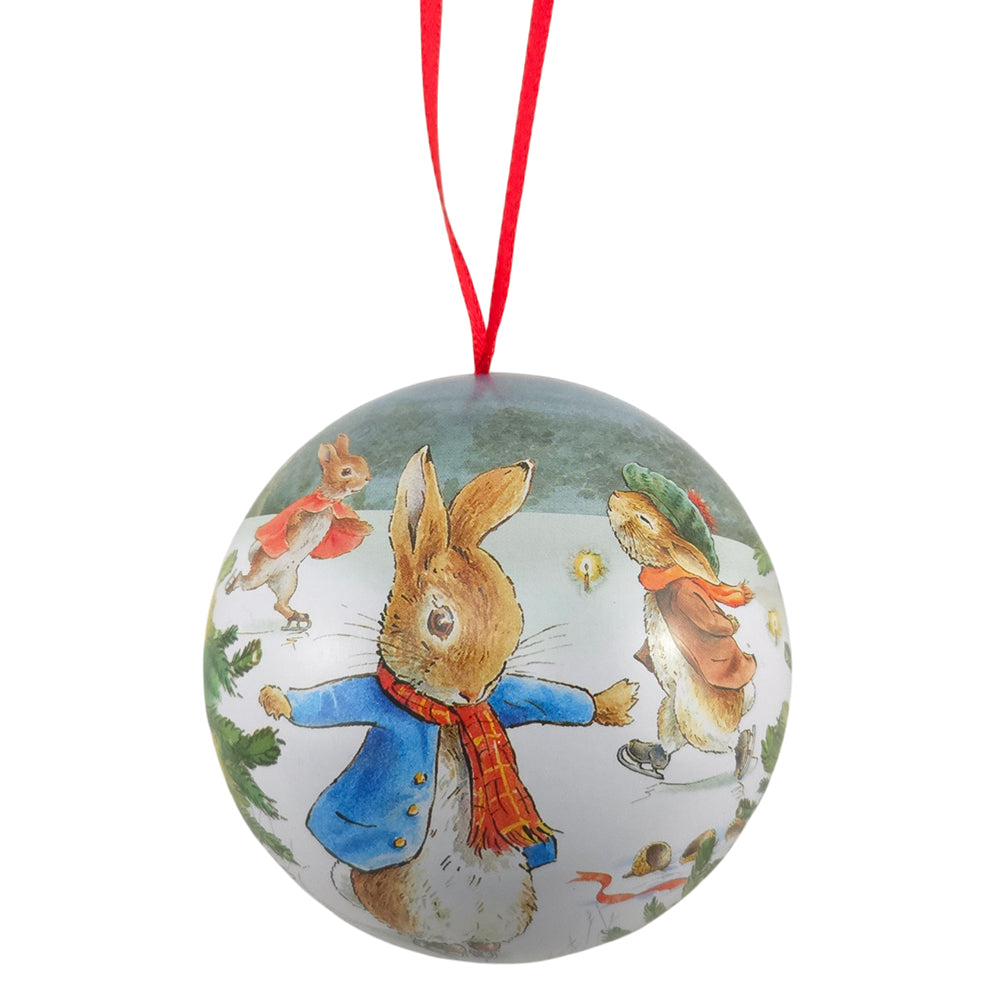 Peter Rabbit at Christmas | Fillable Tinware Spherical Baubles Collection | 7cm
