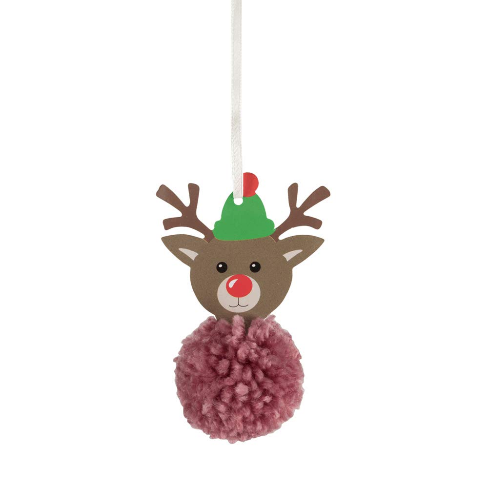 Rudolph Reindeer Pom Pom Hanging Christmas Ornament Craft Kit