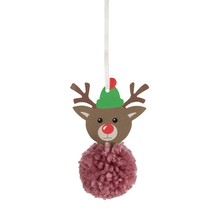 Rudolph Reindeer Pom Pom Hanging Christmas Ornament Craft Kit