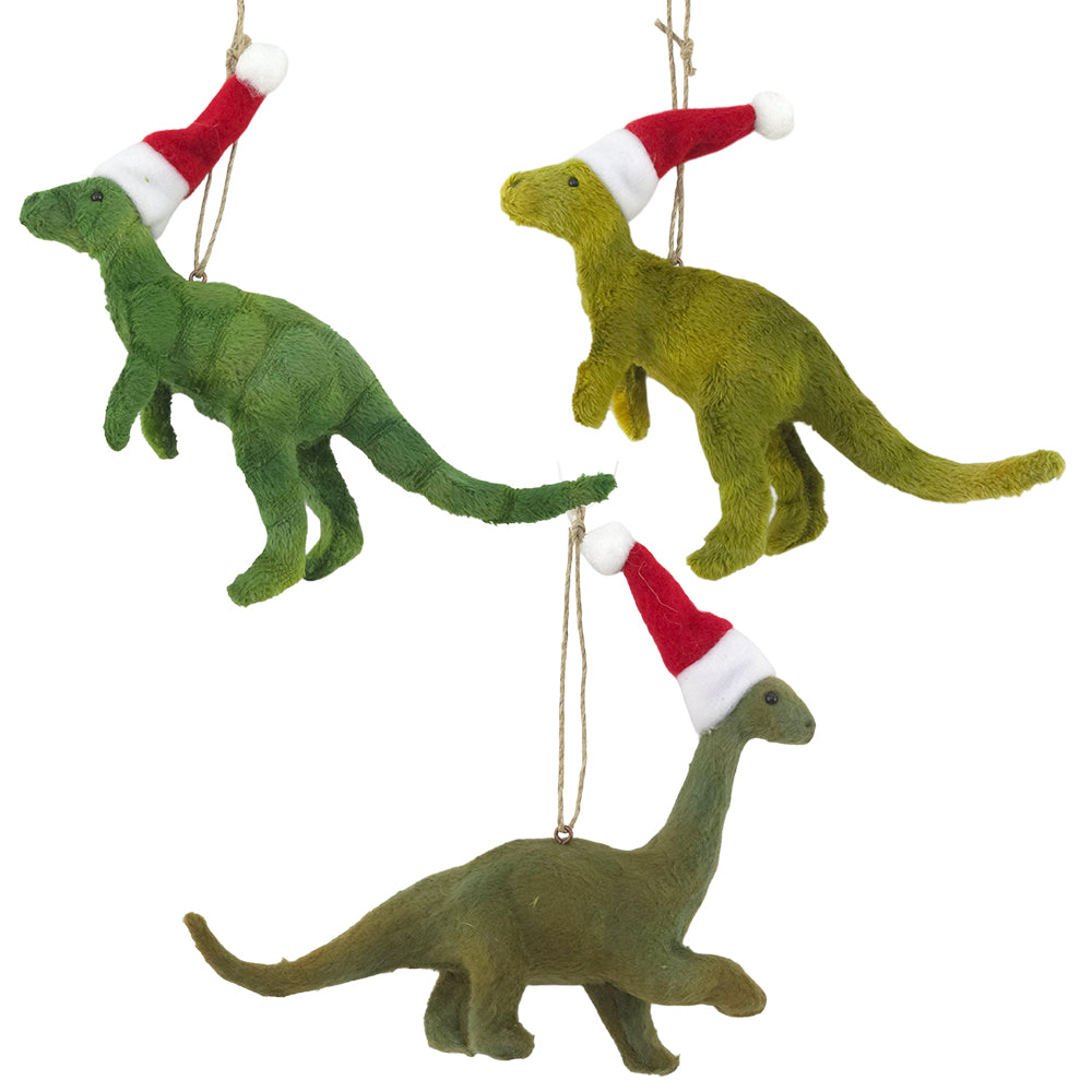 Velour Fabric Dinosaur | Hanging Christmas Tree Decoration | Gisela Graham
