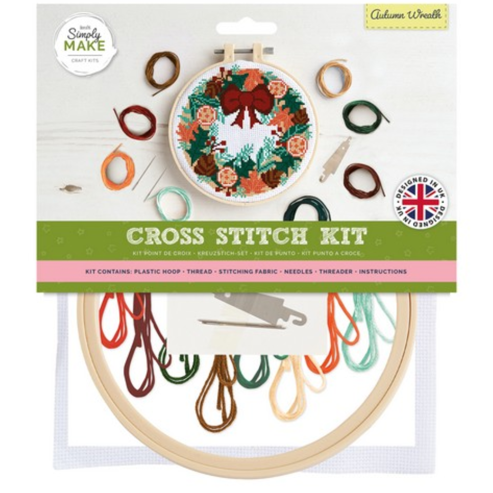 Autumn Wreath | Halloween Cross Stitch Kit | Make Your Own Autumn Crafts