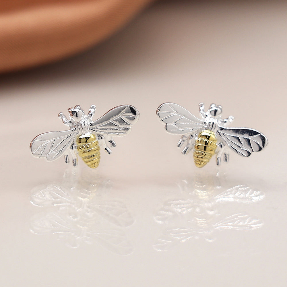 Bee Stud Earrings | Sterling Silver/Gold Plating | Mini Gift | Cracker Filler