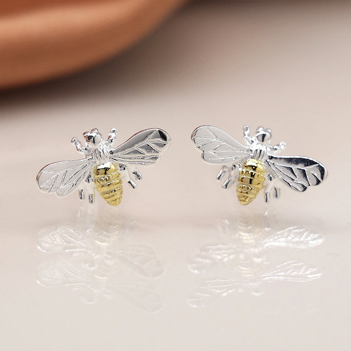 Bee Stud Earrings | Sterling Silver/Gold Plating | Mini Gift | Cracker Filler