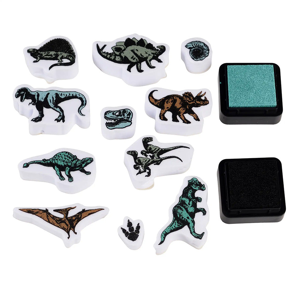 Prehistoric Dinosaurs | Mini Stamps & Inks for Kids | Art & Craft Gift Activity
