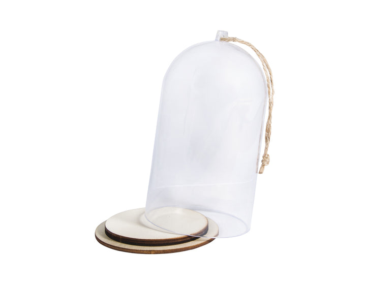 Plastic Bell Jar Cloche with Jute Cord for Crafts | Choice of Size