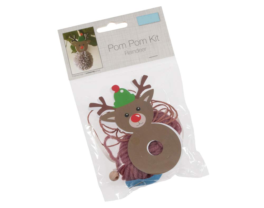 Rudolph Reindeer Pom Pom Hanging Christmas Ornament Craft Kit