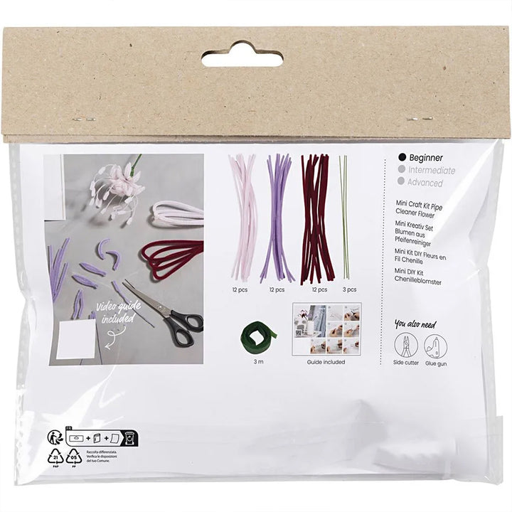 Spider Lillies | Pipecleaner Flower Mini Craft Kit | Makes 3 | Crepe Alternative