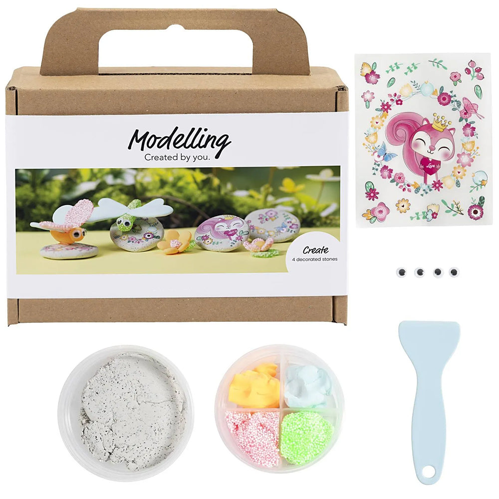 Pretty Insect Pebbles | Clay Modelling Mini Craft Kit for Kids | Air Dry Clay