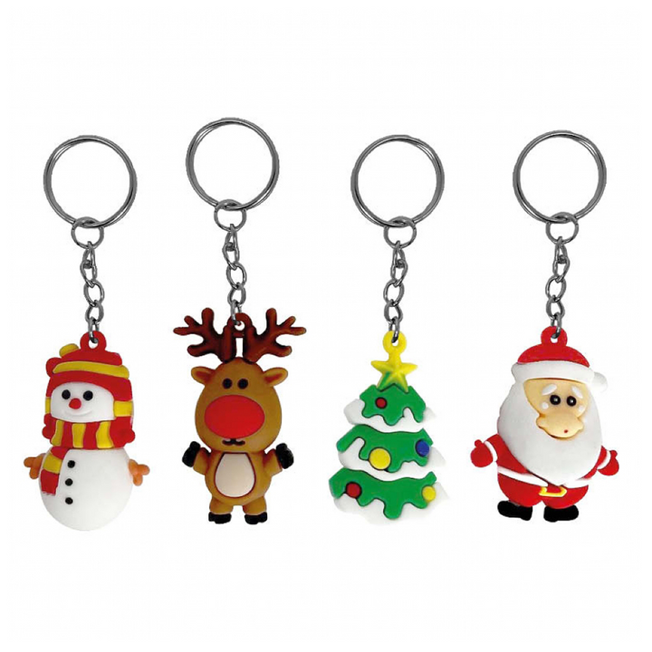 3D Christmas Character Keyrings | Party Bag Gift | Cracker Filler
