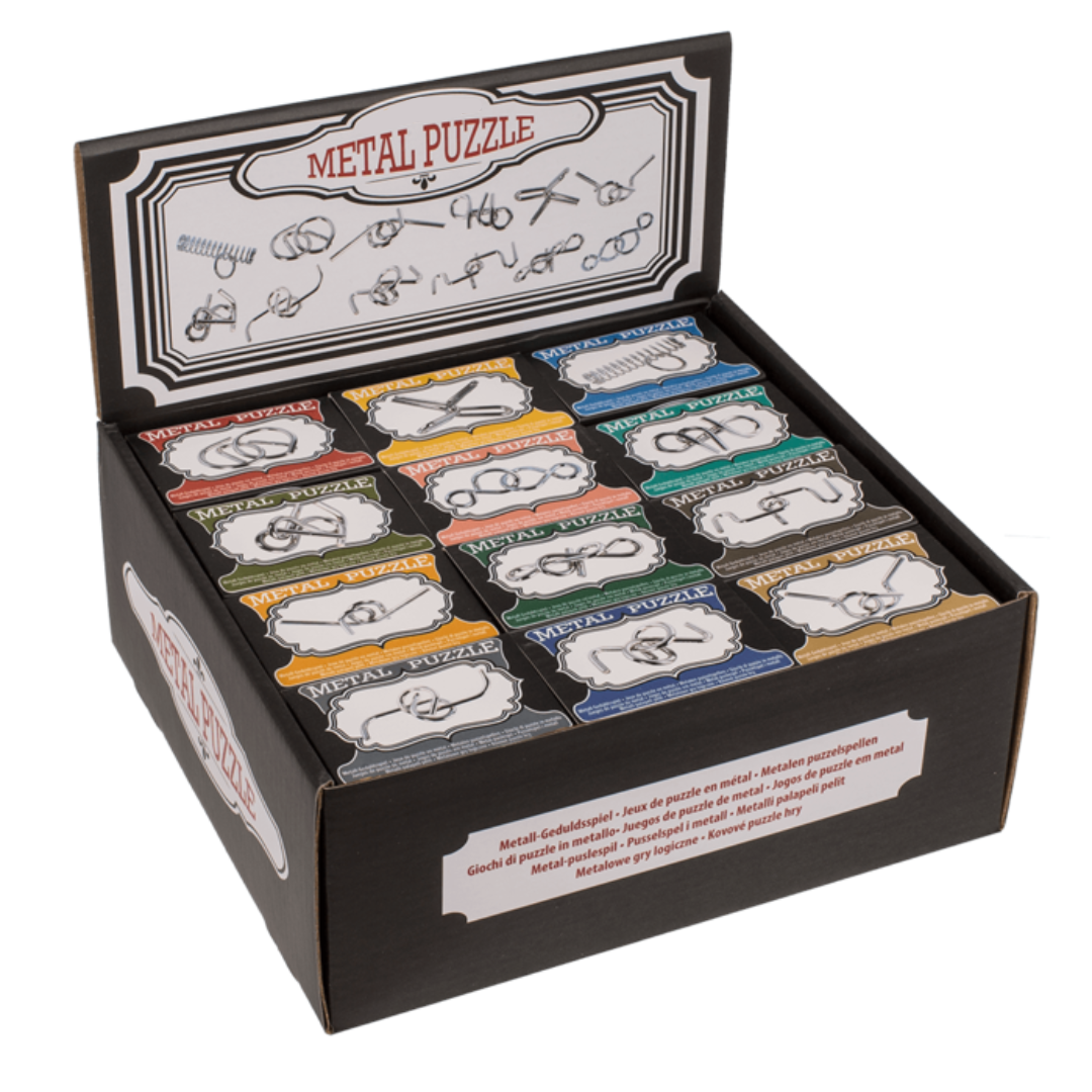 Assorted Mini Metal Puzzles in Boxes | Mini Gift | Cracker Filler
