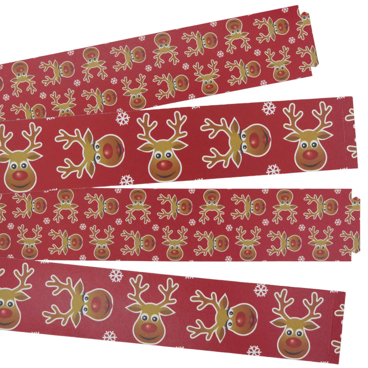30 Reusable Christmas Paper Chains | Cheery Rudolph | No Glue Needed | 2.5m