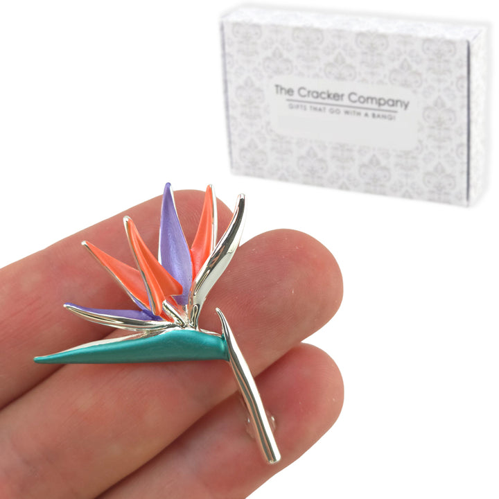 Bird of Paradise Flower Brooch | 4.5cm Tall | Little Gift for Ladies | Cracker Filler