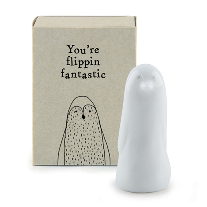You're Flippin Fantastic | Porcelain Penguin in a Matchbox | Cracker Filler