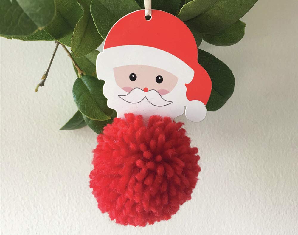 Santa Pom Pom Hanging Christmas Ornament Craft Kit