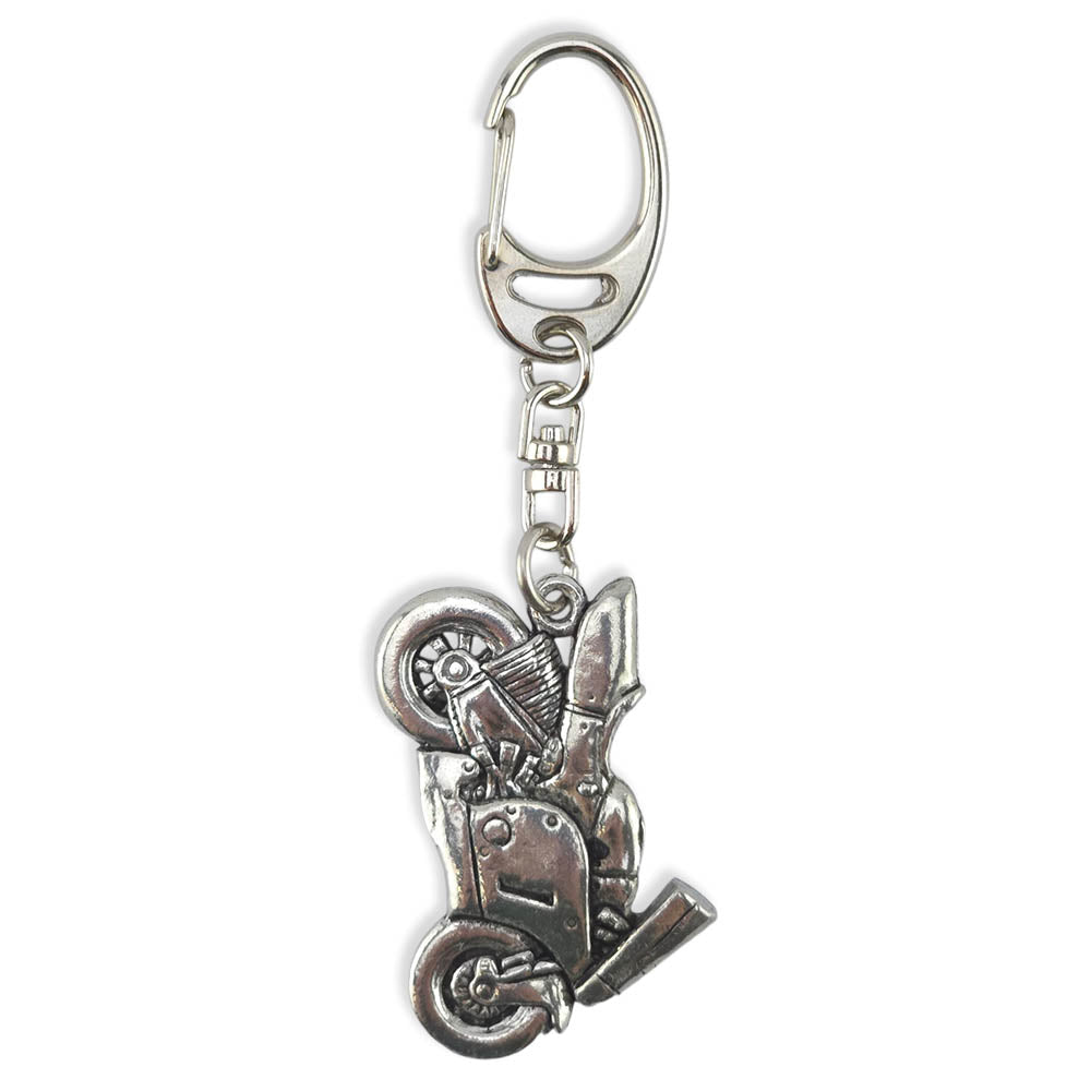 Racing Bike | Chunky English Pewter 3D Keyring | Little Gift | Cracker Filler