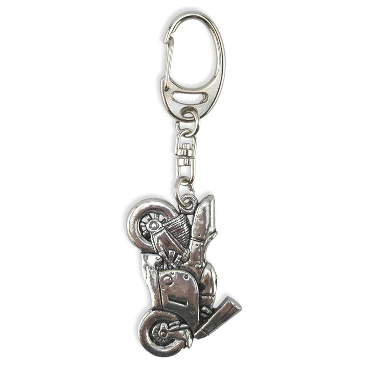 Racing Bike | Chunky English Pewter 3D Keyring | Little Gift | Cracker Filler