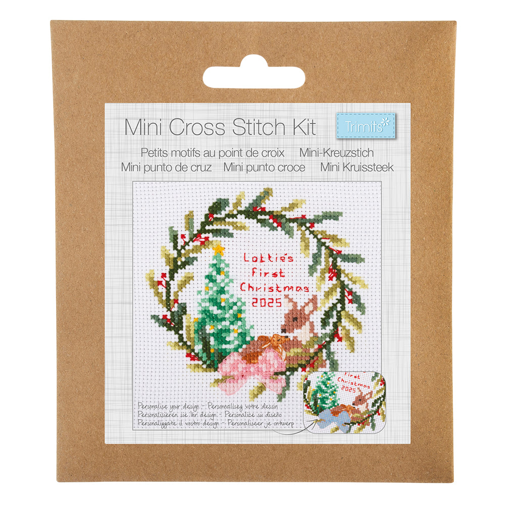 Baby's First Christmas | Complete Counted Cross Stitch Kit | 13cm Square