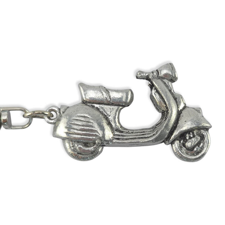 Motor Scooter | Chunky English Pewter 3D Keyring | Little Gift | Cracker Filler