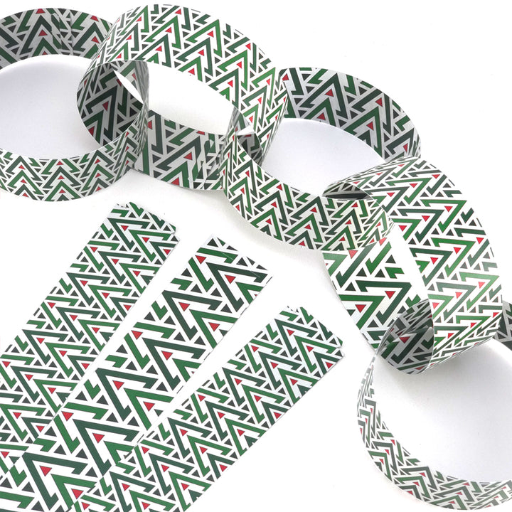 30 Reusable Christmas Paper Chains | Geometric Christmas | No Glue Needed | 2.5m